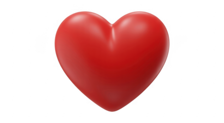 Red heart shaped balloon Valentine's Day love symbol isolated on a transparent background