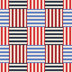 Obraz premium USA Patchwork Stripes on Beige Seamless Repeat