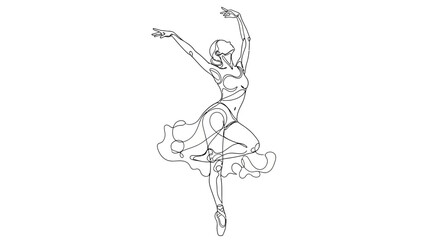 Ballet Dancer in Dynamic Pose Illustration. © Shal_Kafa_Alfattah