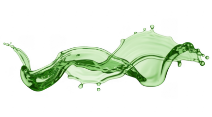 Green liquid splash liquid motion isolated on a transparent background