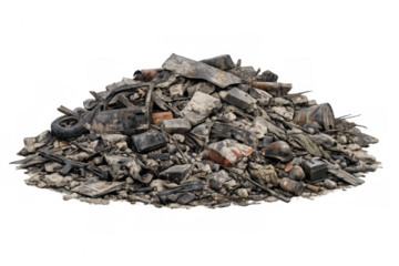 War debris pile showcasing post-apocalyptic destruction