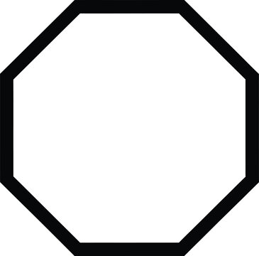 Simple black octagon shape on white background