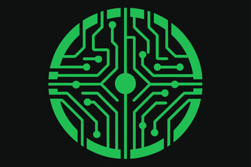 Circular High Tech Circuit Board Pattern Digital Technology Vector