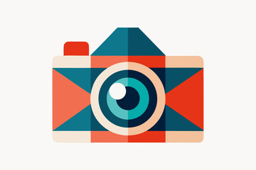 Modern Geometric Camera Icon for Photography and Media Design