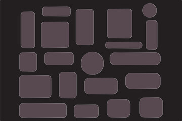 Effect glass liquid background with box frame text and rectangle digital button. Glow sign ui with effect design and glass liquid elements for banner abstract. Gradient line aesthetic