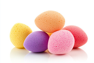 Vibrant colorful makeup sponges for flawless application and beauty routines