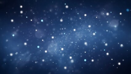 Softly blurred, deep blue background with numerous bright, bokeh-like white and blue points