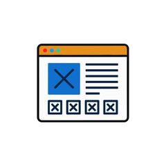 Wireframe icon logo flat vector design