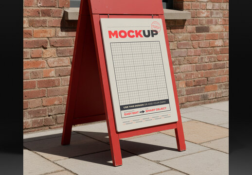 Sandwich Sidewalk Sign Mockup