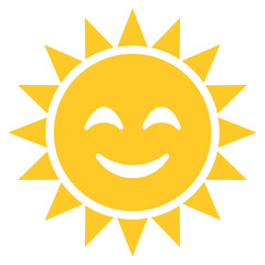 Fototapeta premium Hand draw cute sun illustration on white background