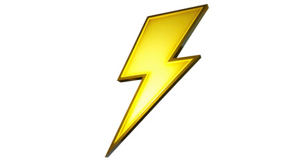 Yellow Lightning Bolt symbol electricity isolated on a transparent background