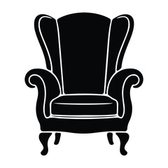 Armchair Silhouette Vector Elegant Furniture Illustration