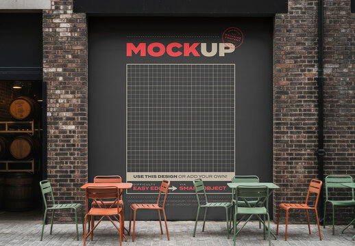 Street Bar Craft Beer Wall Scene Mockup