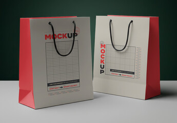 Two Shopping Paper Bags Mockup