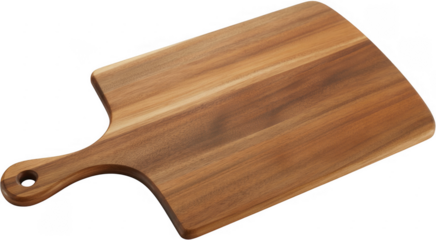 Wooden Cutting Board with Handle kitchen cooking isolated on a transparent background