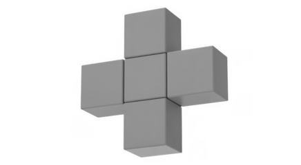 Gray 3D puzzle piece 3D puzzle piece gray blocks puzzle geometric shape isolated on a transparent background