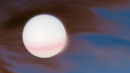 ethereal cosmic light display, floating white sphere surrounded by pastel cosmic colors and subtle glow