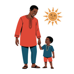 Father and Son Walking Together