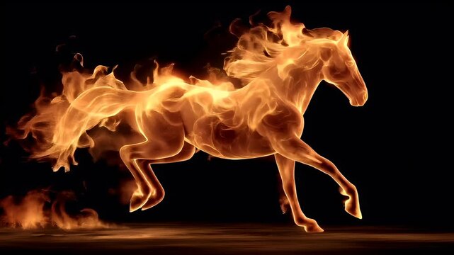 Chinese lunar new year holiday celebration. Spring festival tradition. Chunjie. Asia. fire horse digital art video stock.