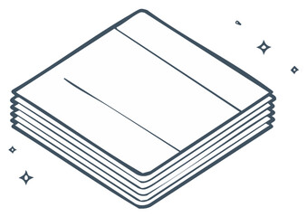 Stack of Square Papers: Minimalist Design with Subtle Lines, Clean Texture and Sparkling Decoration for Creative Projects