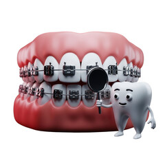 Tooth character inspecting braces