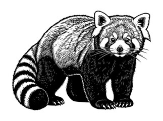 Fototapeta premium Red Panda Against White Background