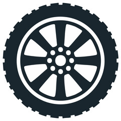 Obraz premium Wheel with Tire Tread Pattern Car Vehicle Transport Equipment Spare Part Element