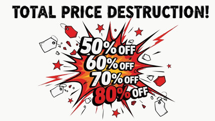 Massive discounts on sale with price tags exploding