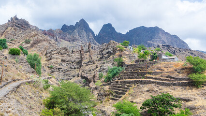 Terraced Mountains of Santo Ant&atilde;o Island