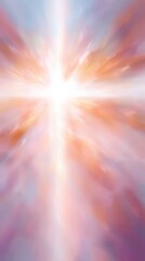 Obraz premium Radiant Christian Cross in Glowing Light Burst