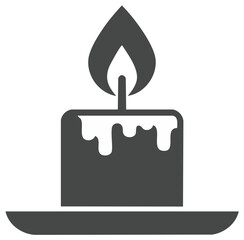 Obraz premium Simple Candlelight Silhouette of Wax Candle with Dripping Wax and Bright Flame