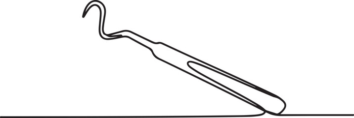 one line art Tooth Scaler vector illustration. one line Art icon drawing vector
