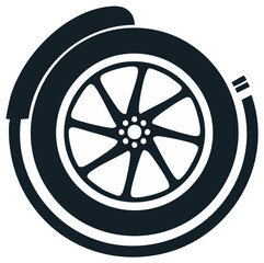 Obraz premium Vector Illustration of Car Wheel with Turbine Housing for Automotive Industry