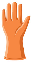 Obraz premium Orange rubber cleaning glove illustration for household chores and safety