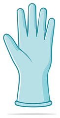 Obraz premium Illustrative Light Blue Glove Showing Five Fingers, Healthcare Protection Equipment Concept