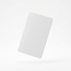 Blank White Card Floating in Minimalist White Background.