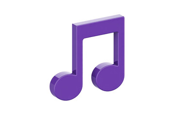 Purple Music Note symbol isolated on a transparent background