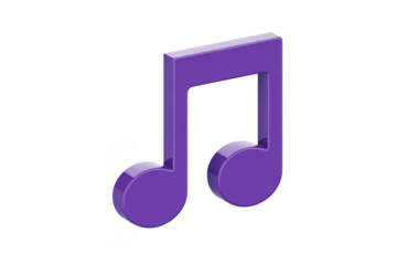 Purple Music Note symbol isolated on a transparent background