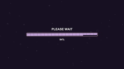 Progressbar animation with bubbles and sparkles aimed at women and girls showing a loading process that conveys anticipation and excitement