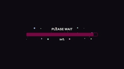 Progressbar animation for girls and women with bubbles and sparkles in a creative setting for entertainment