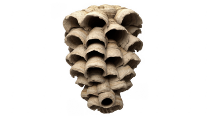 Beige coral fossil texture pattern isolated on a transparent background