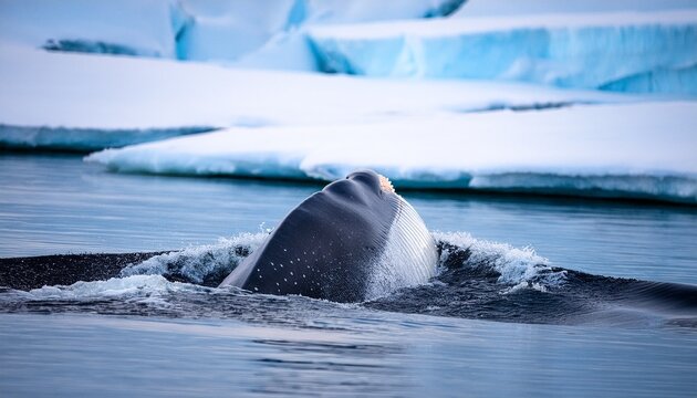 Bowhead Whale Surfacing Through Crack In The Ice One Of The Arctic Most Elusive Giants