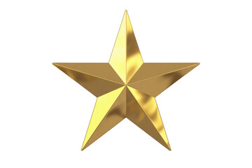 Gold star isolated shiny isolated on a transparent background