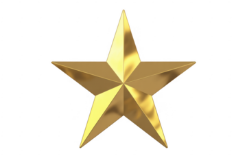 Gold star isolated shiny isolated on a transparent background