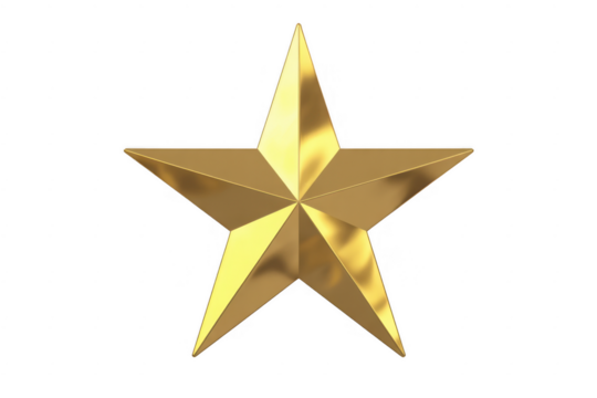 Gold star isolated shiny isolated on a transparent background - Powered by Adobe