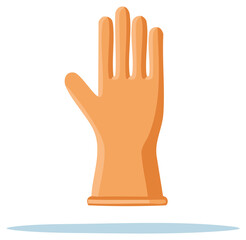 Obraz premium Orange rubber hand glove illustration. Isolated with shadow, design element.