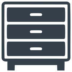 Obraz premium Simple Drawer Chest Icon in Dark Gray