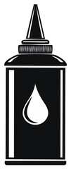 Applicator bottle with drop symbol monochrome icon simple vector graphic