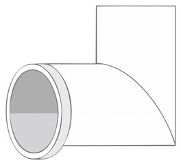 Stylized Illustration of a PVC Elbow Pipe for Construction