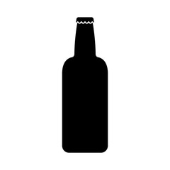 Bottle with cap icon. Black silhouette. Front and side view. Vector simple flat graphic illustration. Isolated object on a white background.